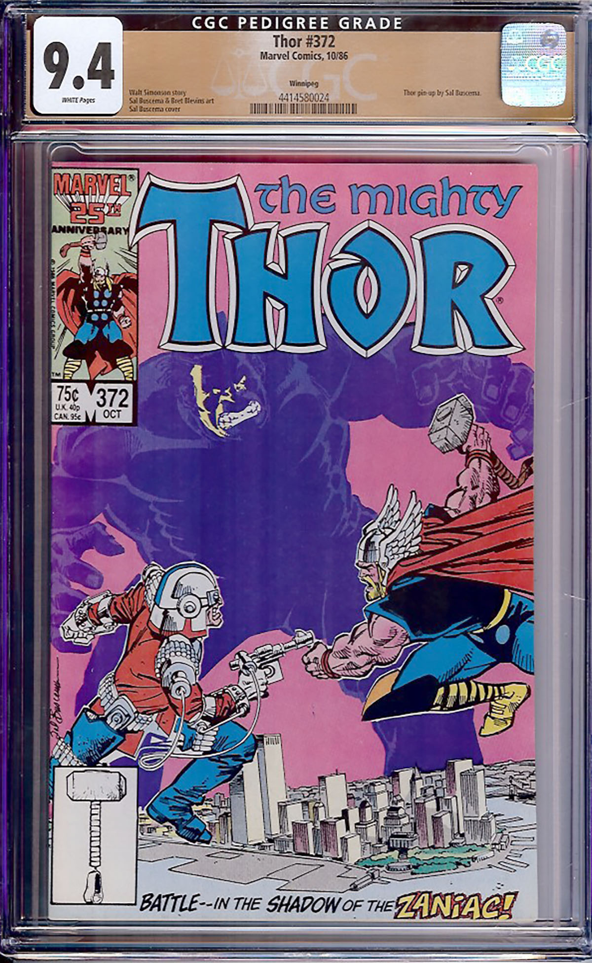 Thor #372 CGC 9.4 w Winnipeg