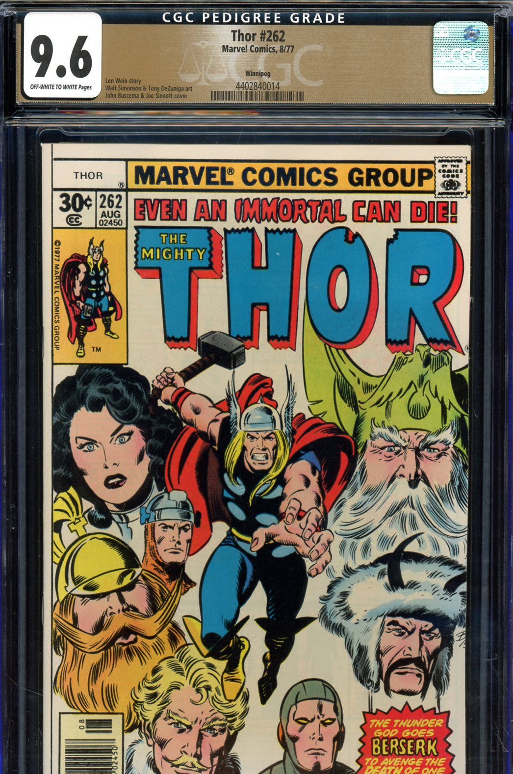 Thor #262 CGC 9.4 ow/w Winnipeg