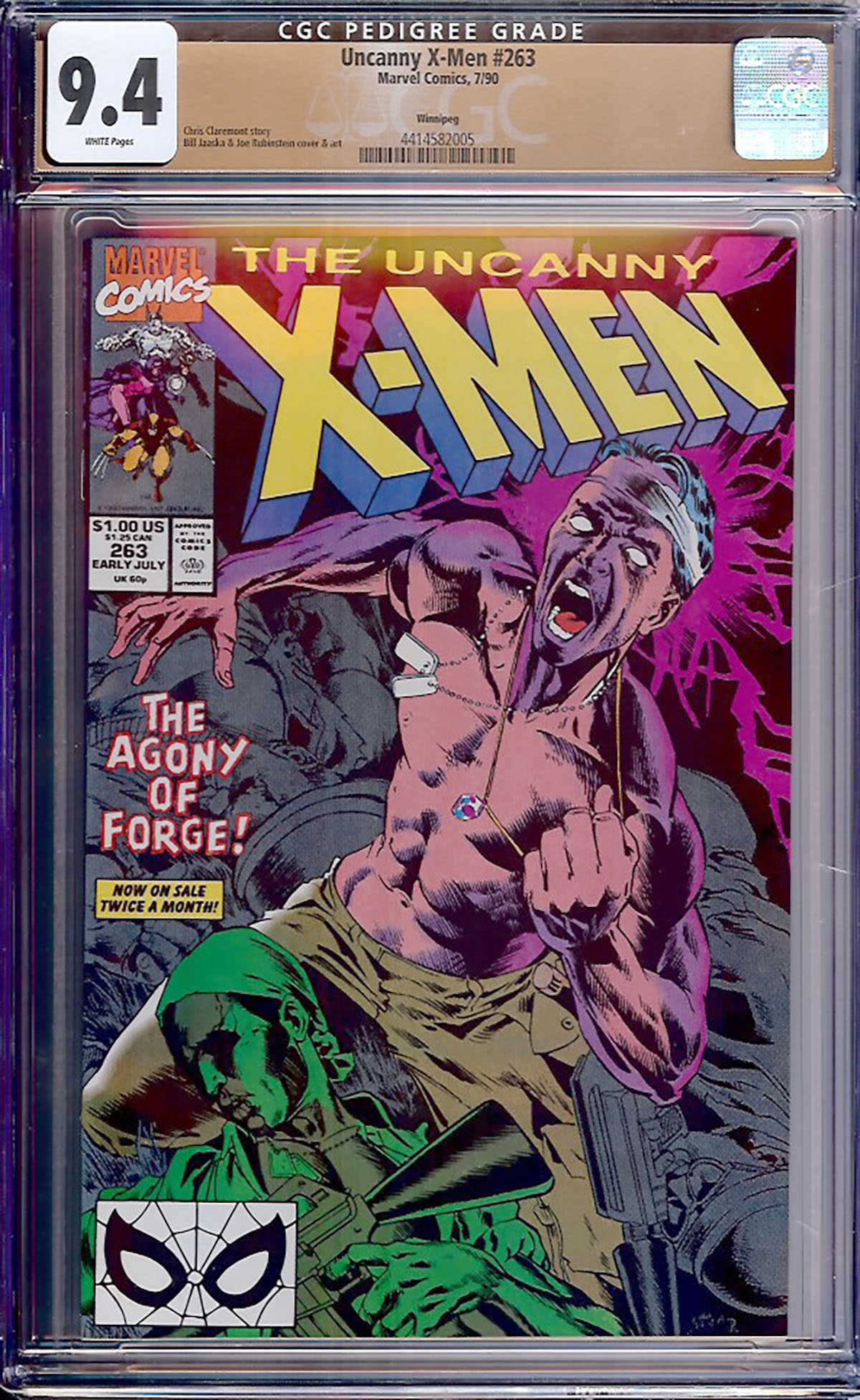 Uncanny X-Men #263 CGC 9.4 w Winnipeg