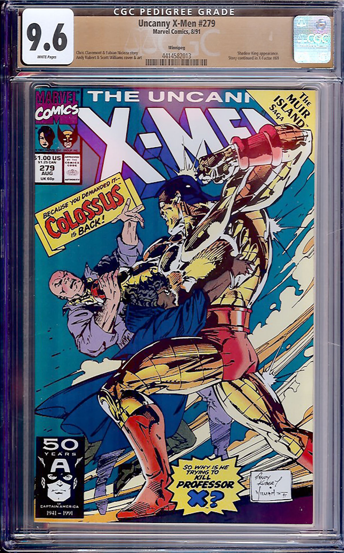 Uncanny X-Men #279 CGC 9.6 w Winnipeg