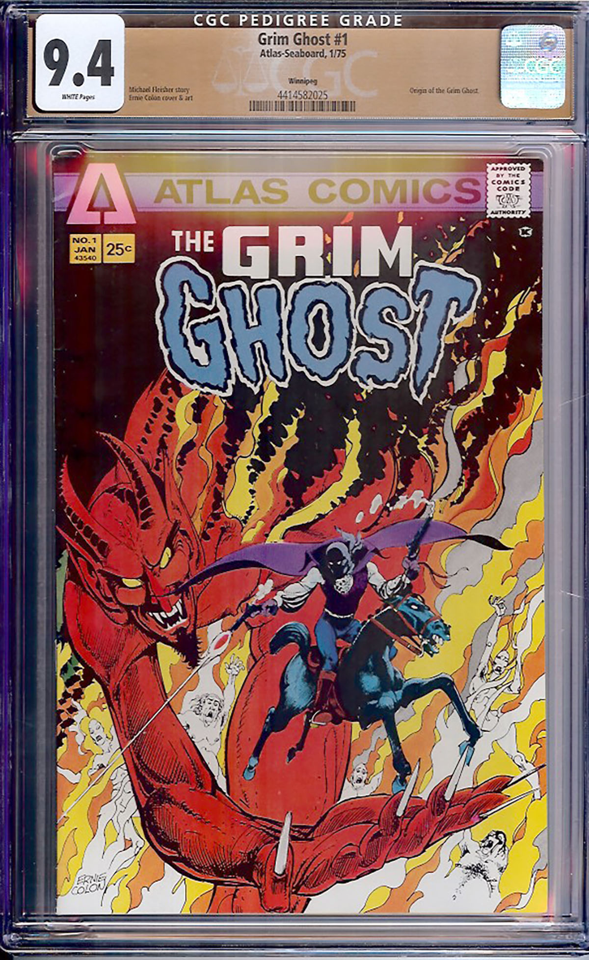 Grim Ghost #1 CGC 9.4 w Winnipeg