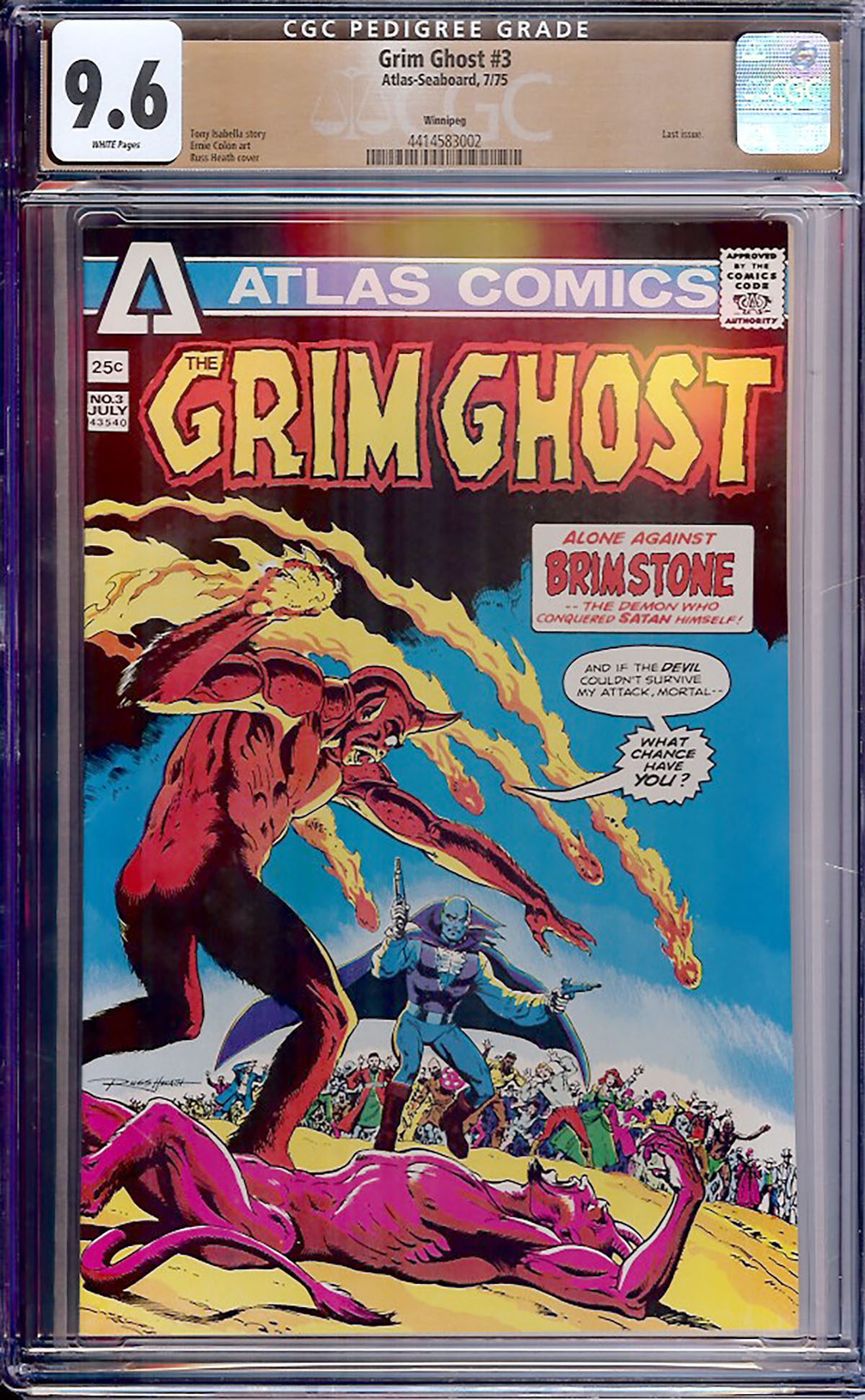 Grim Ghost #3 CGC 9.6 w Winnipeg