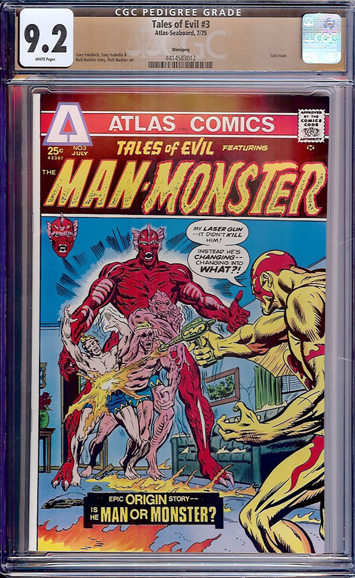 Tales of Evil #3 CGC 9.2 w Winnipeg