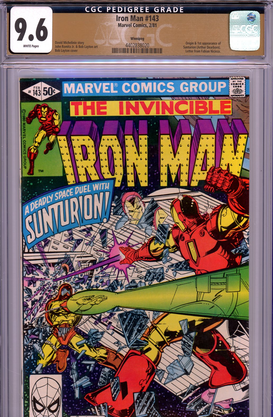 Iron Man #143 CGC 9.6 w Winnipeg