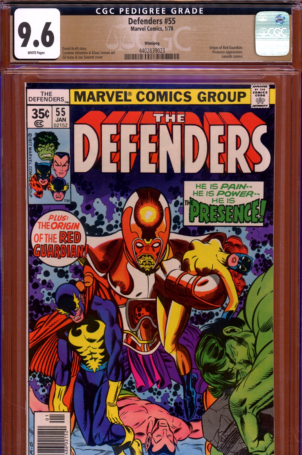 Defenders #55 CGC 9.6 w Winnipeg