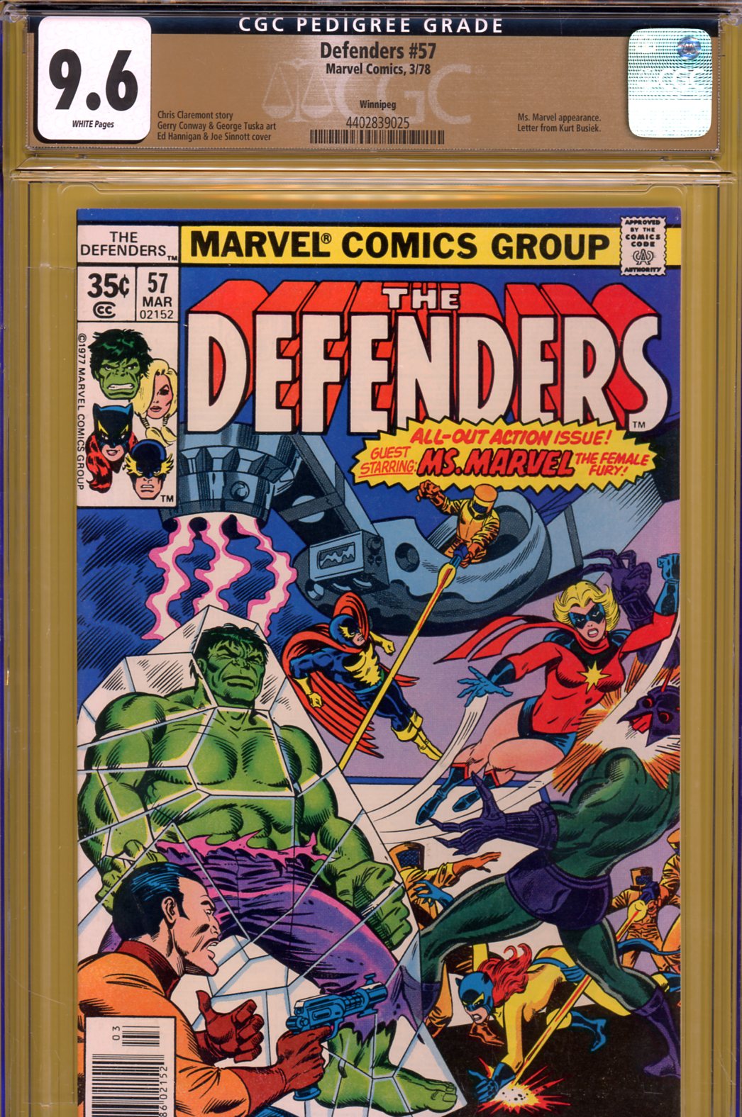 Defenders #57 CGC 9.6 w Winnipeg