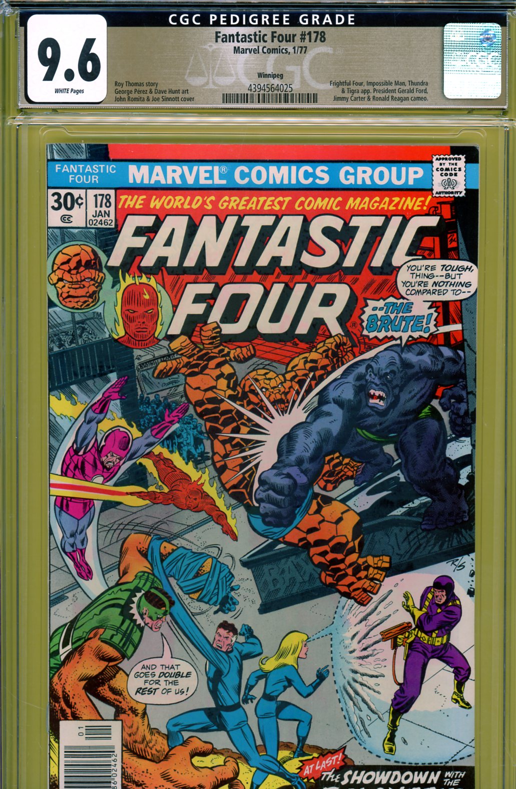 Fantastic Four #178 CGC 9.6 w Winnipeg