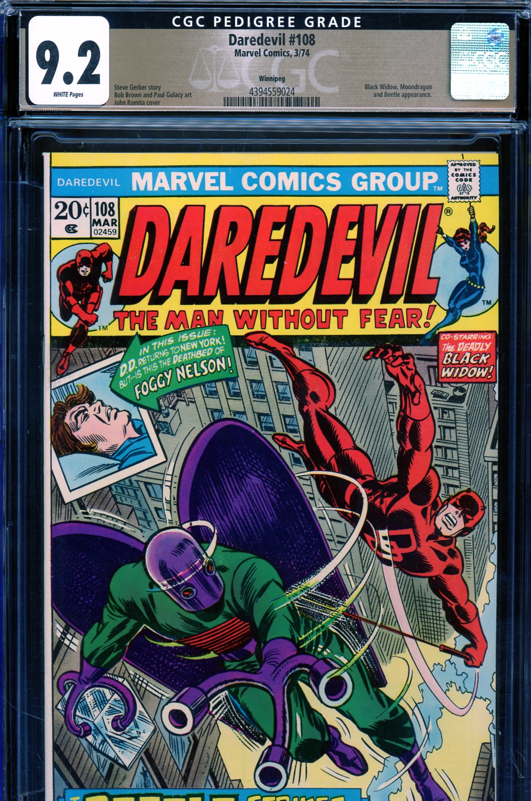 Daredevil #108 CGC 9.2 w Winnipeg