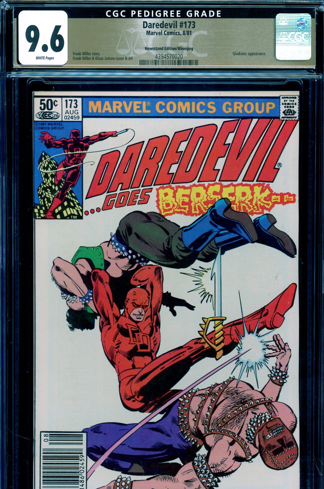 Daredevil #173 CGC 9.6 w Winnipeg