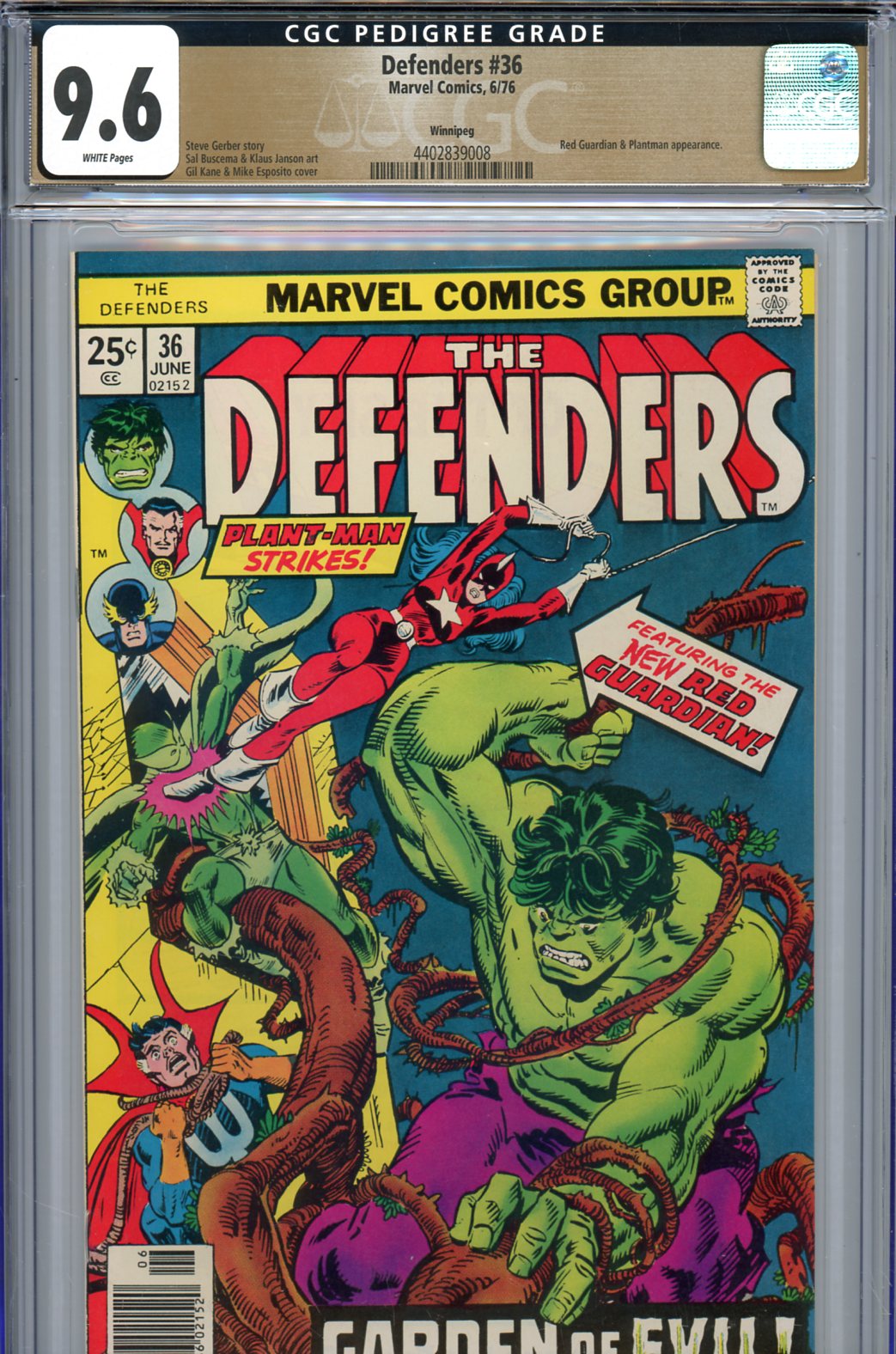 Defenders #36 CGC 9.6 w Winnipeg