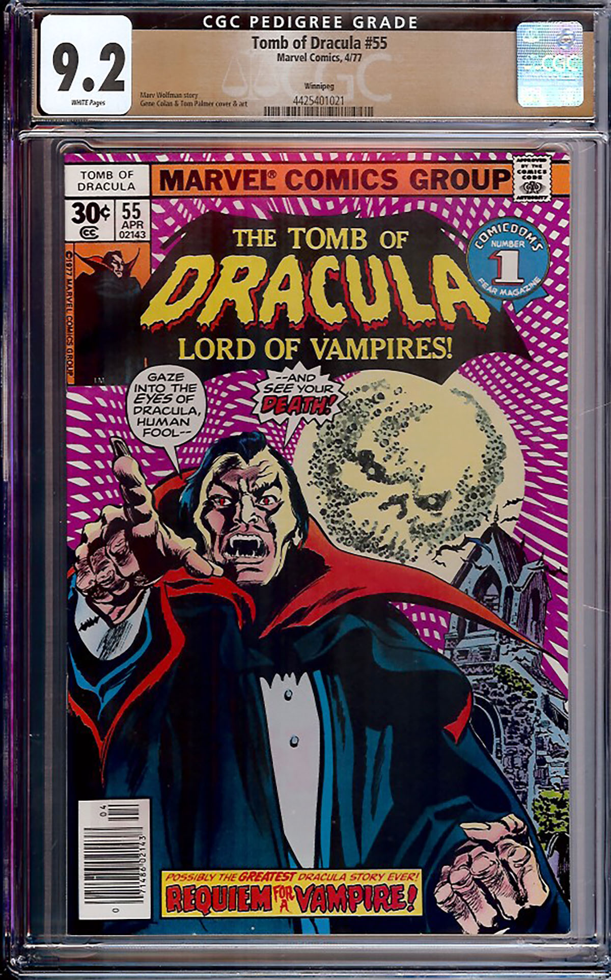 Tomb of Dracula #55 CGC 9.2 w Winnipeg