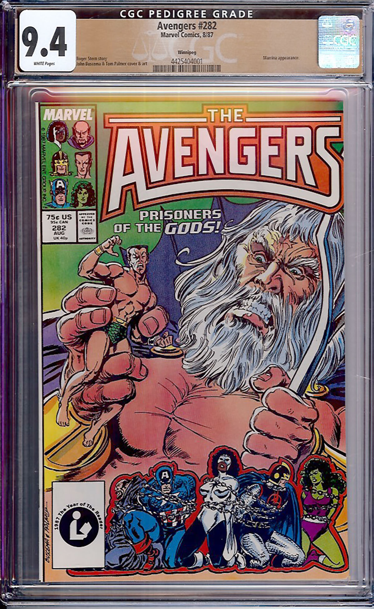 Avengers #282 CGC 9.4 w Winnipeg