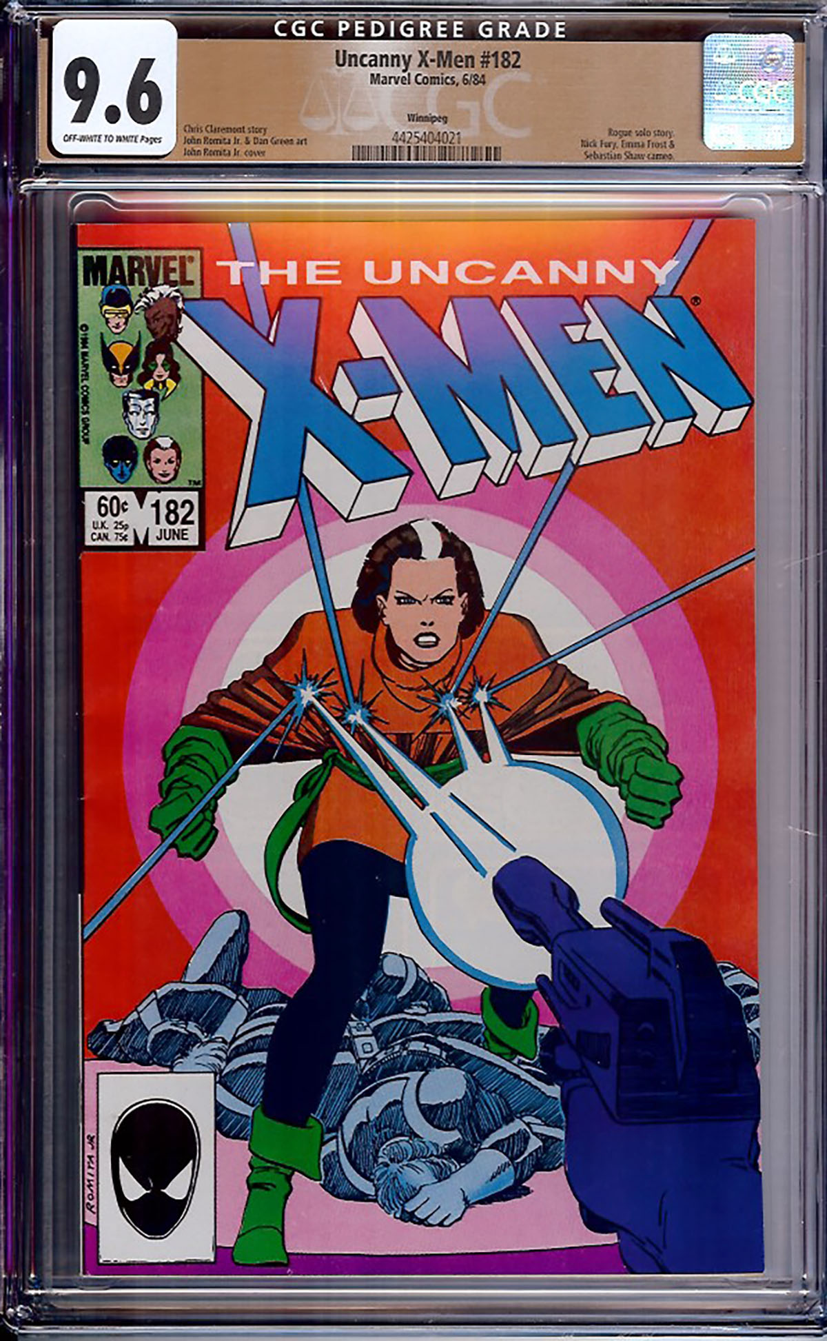 Uncanny X-Men #182 CGC 9.6 ow/w Winnipeg
