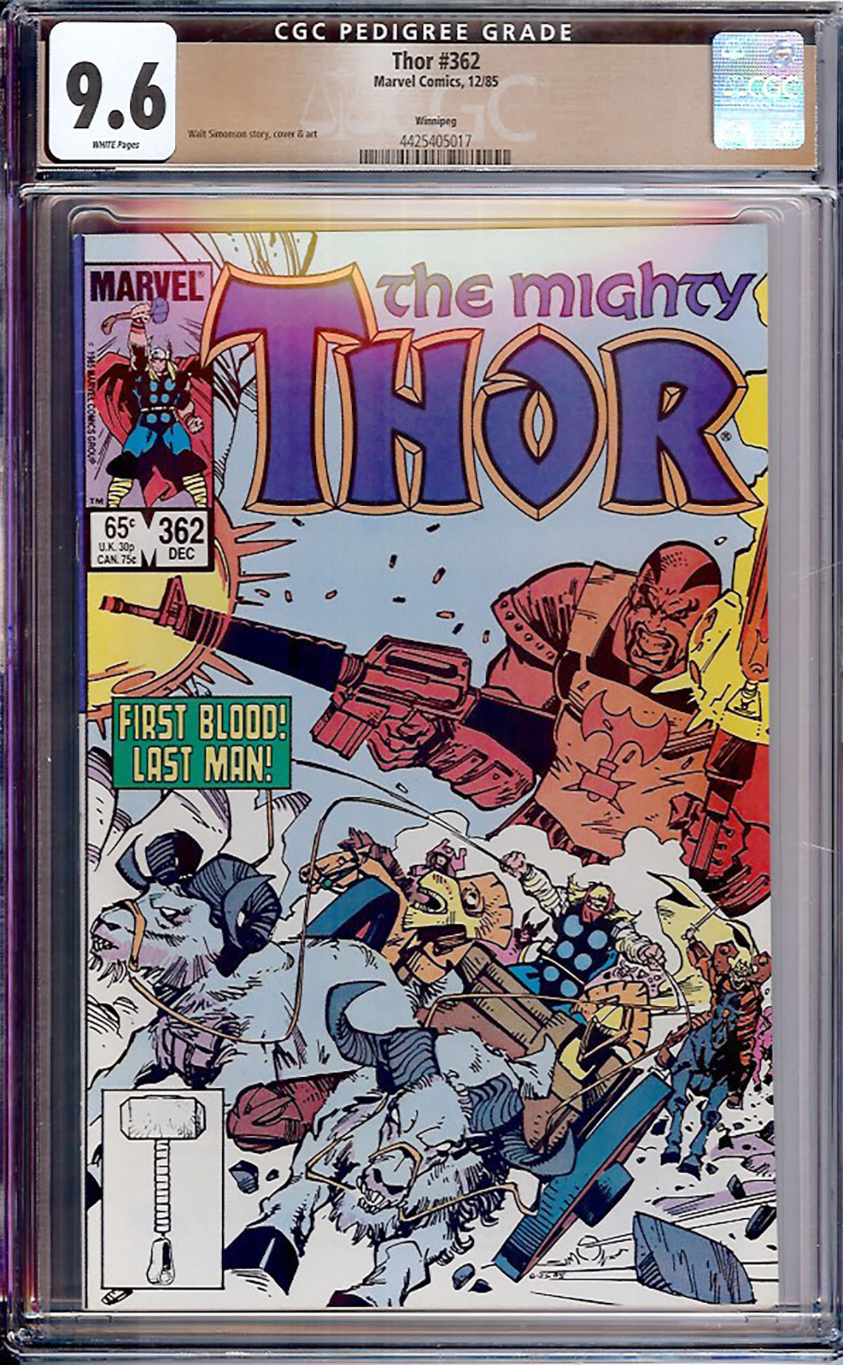 Thor #362 CGC 9.6 w Winnipeg