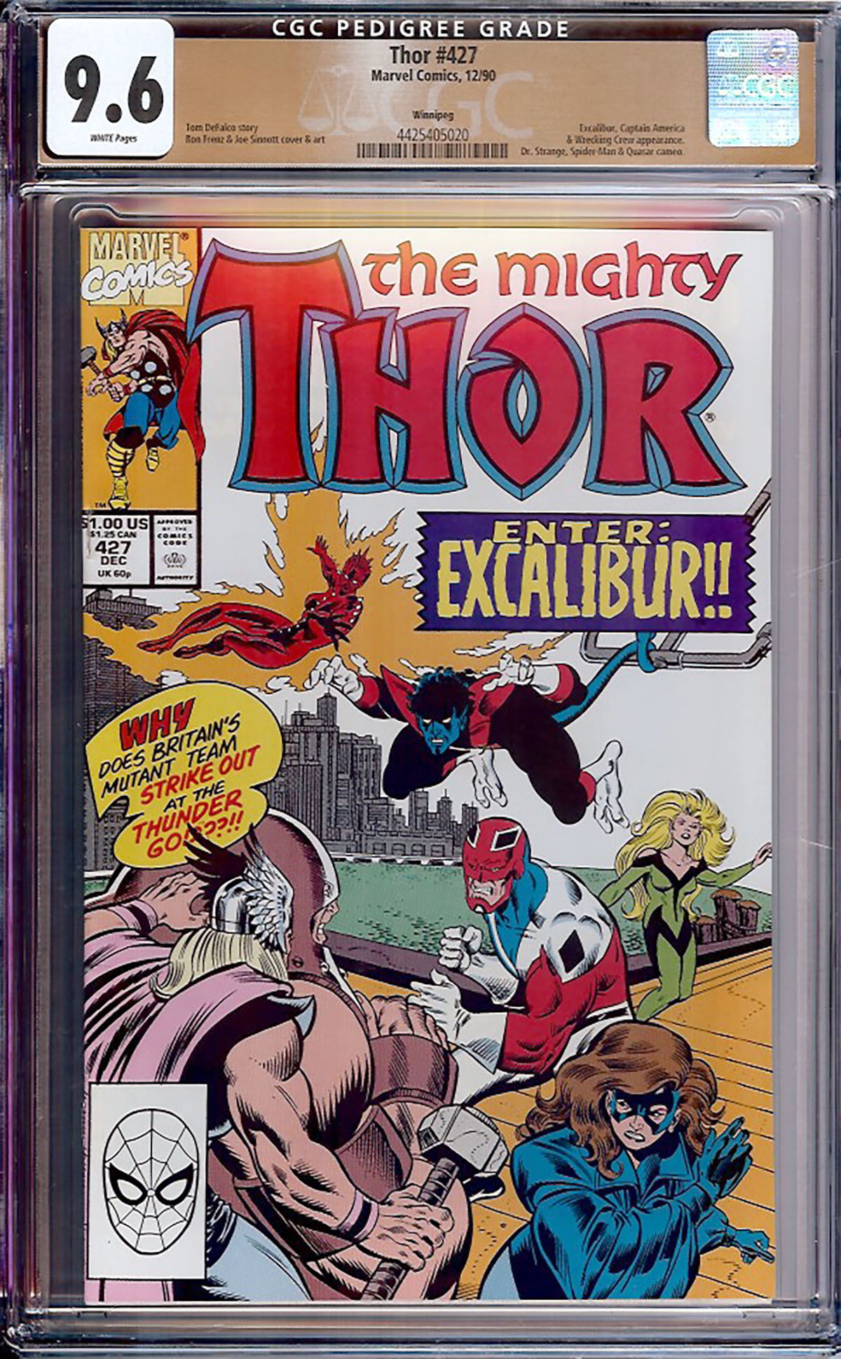 Thor #427 CGC 9.6 w Winnipeg