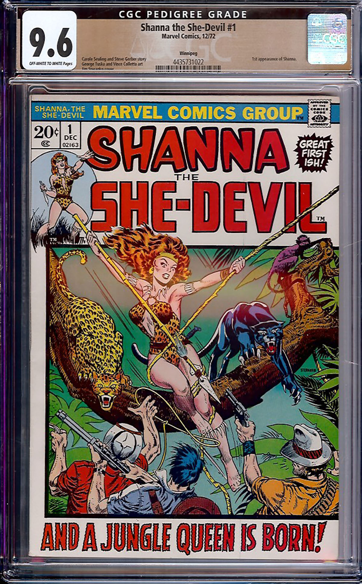 Shanna the She-Devil #1 CGC 9.6 ow/w Winnipeg