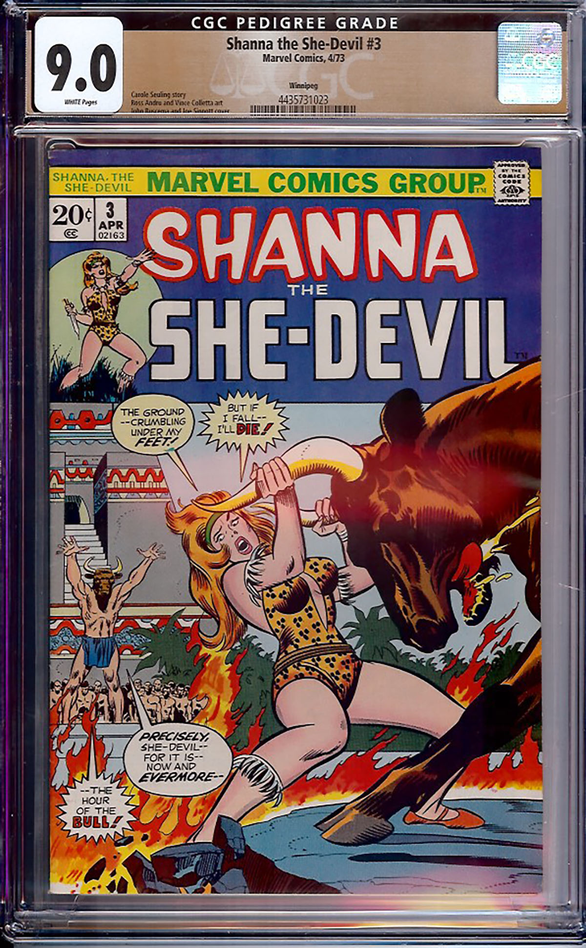 Shanna the She-Devil #3 CGC 9.0 w Winnipeg