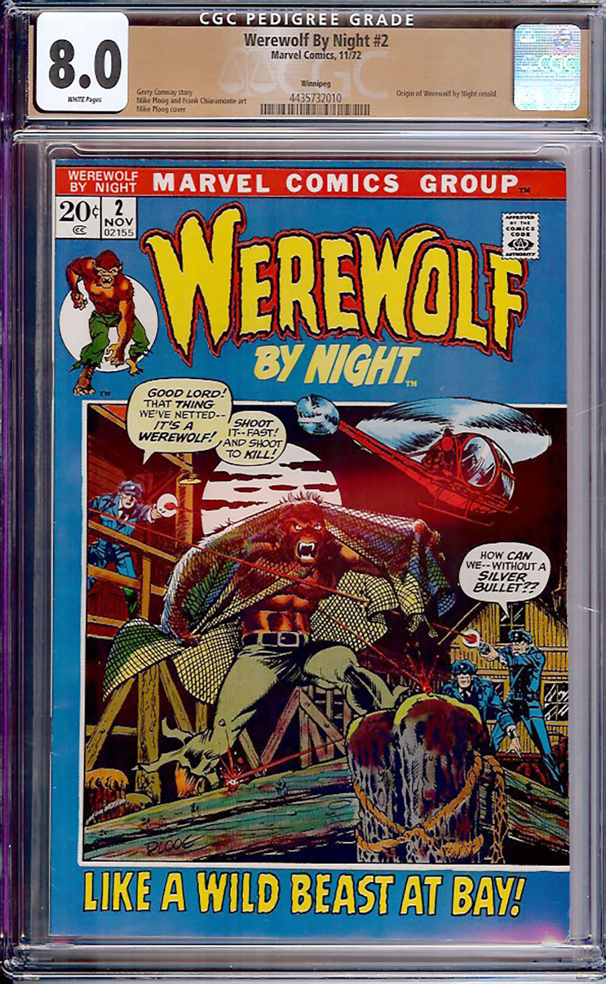 Werewolf By Night #2 CGC 8.0 w Winnipeg