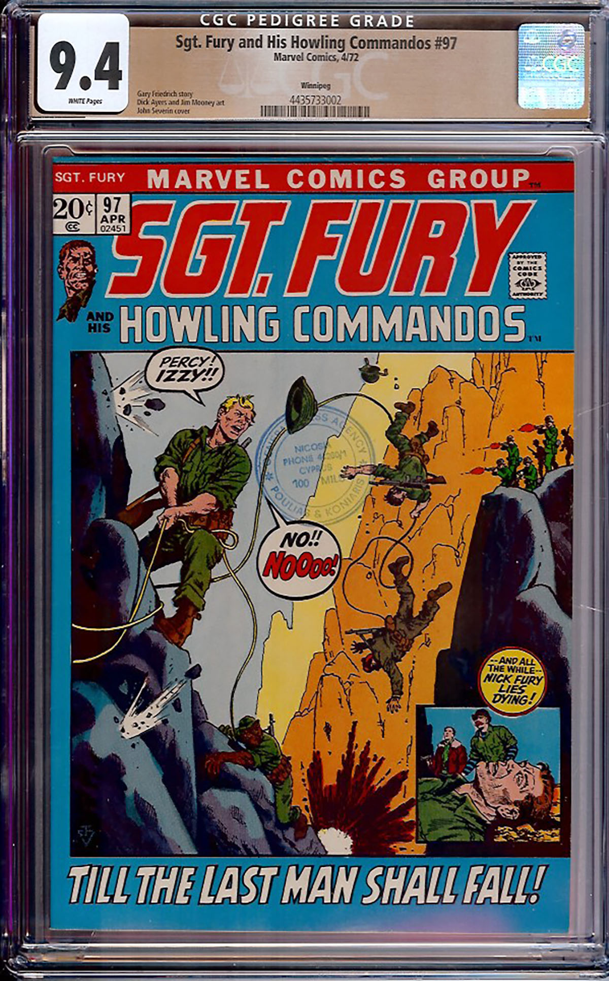 Sgt. Fury and His Howling Commandos #97 CGC 9.4 w Winnipeg