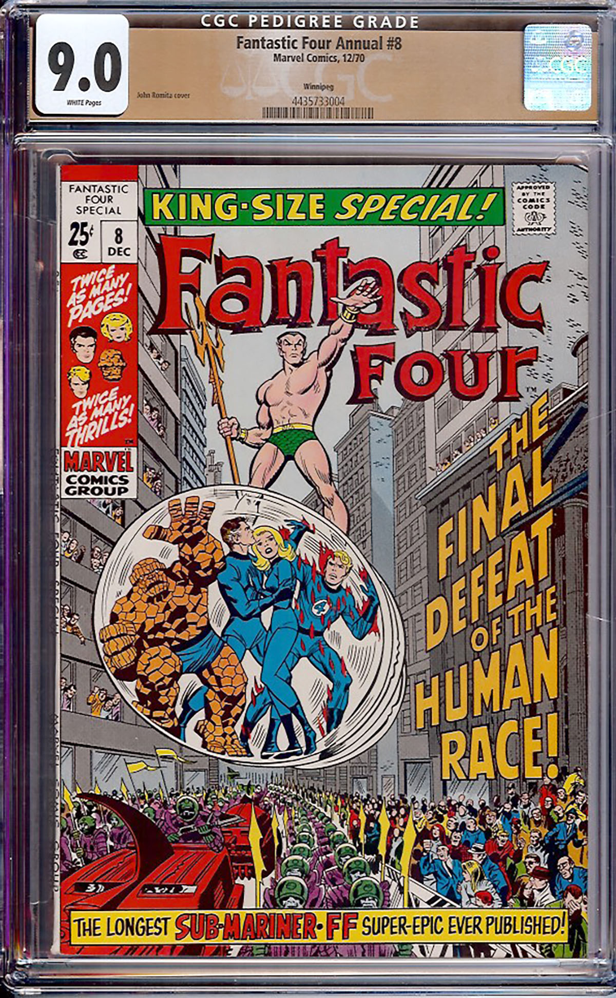 Fantastic Four Annual #8 CGC 9.0 w Winnipeg