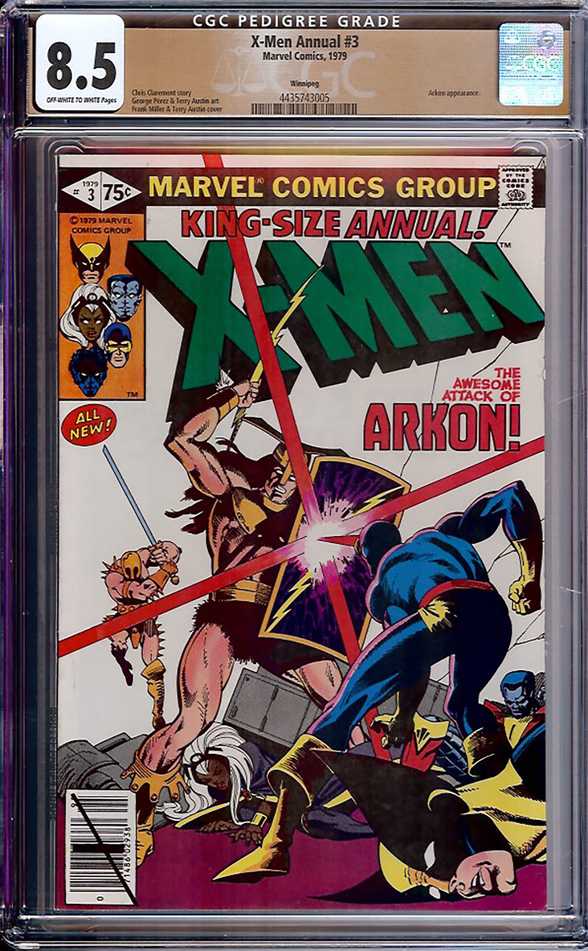 X-Men Annual #3 CGC 8.5 ow/w Winnipeg