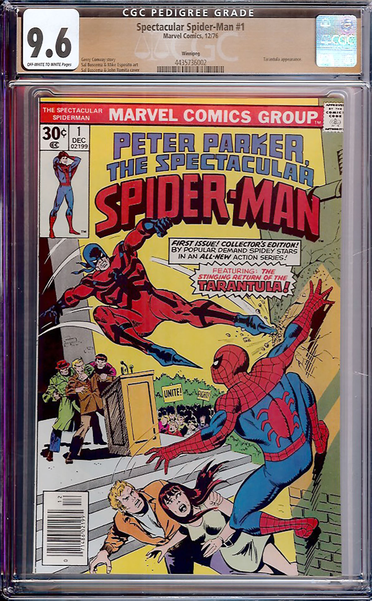 Spectacular Spider-Man #1 CGC 9.6 ow/w Winnipeg