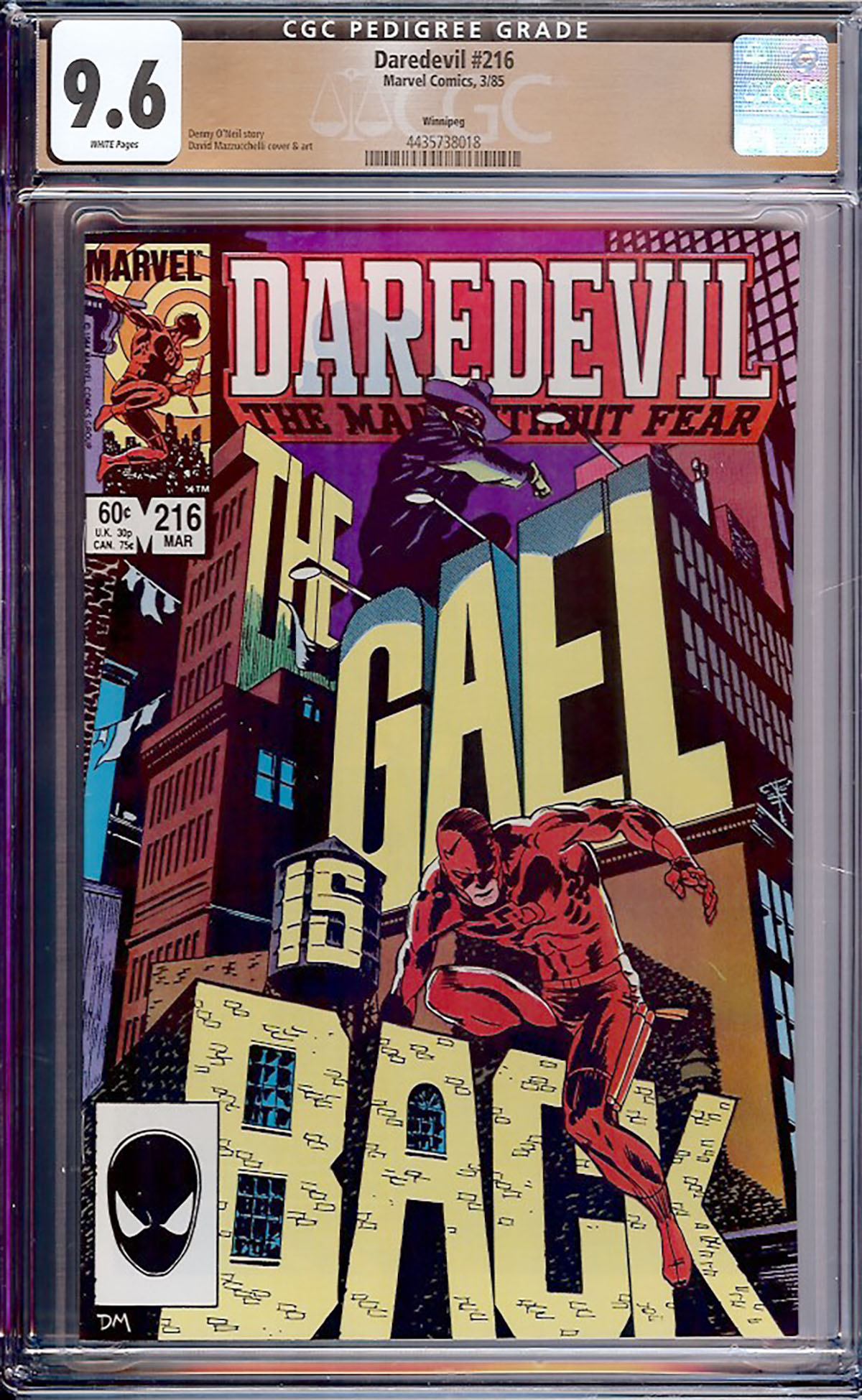 Daredevil #216 CGC 9.6 w Winnipeg