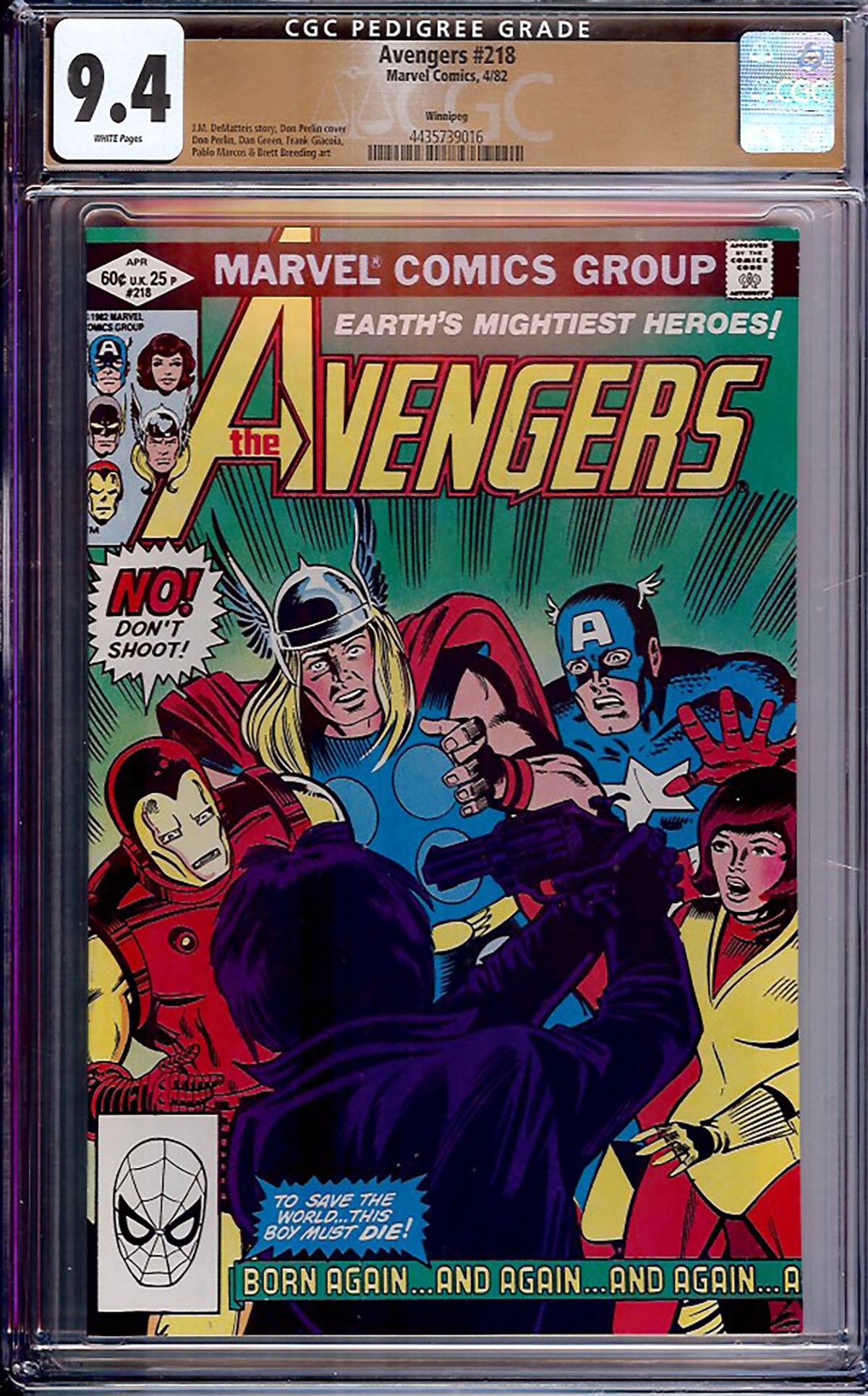 Avengers #218 CGC 9.4 w Winnipeg