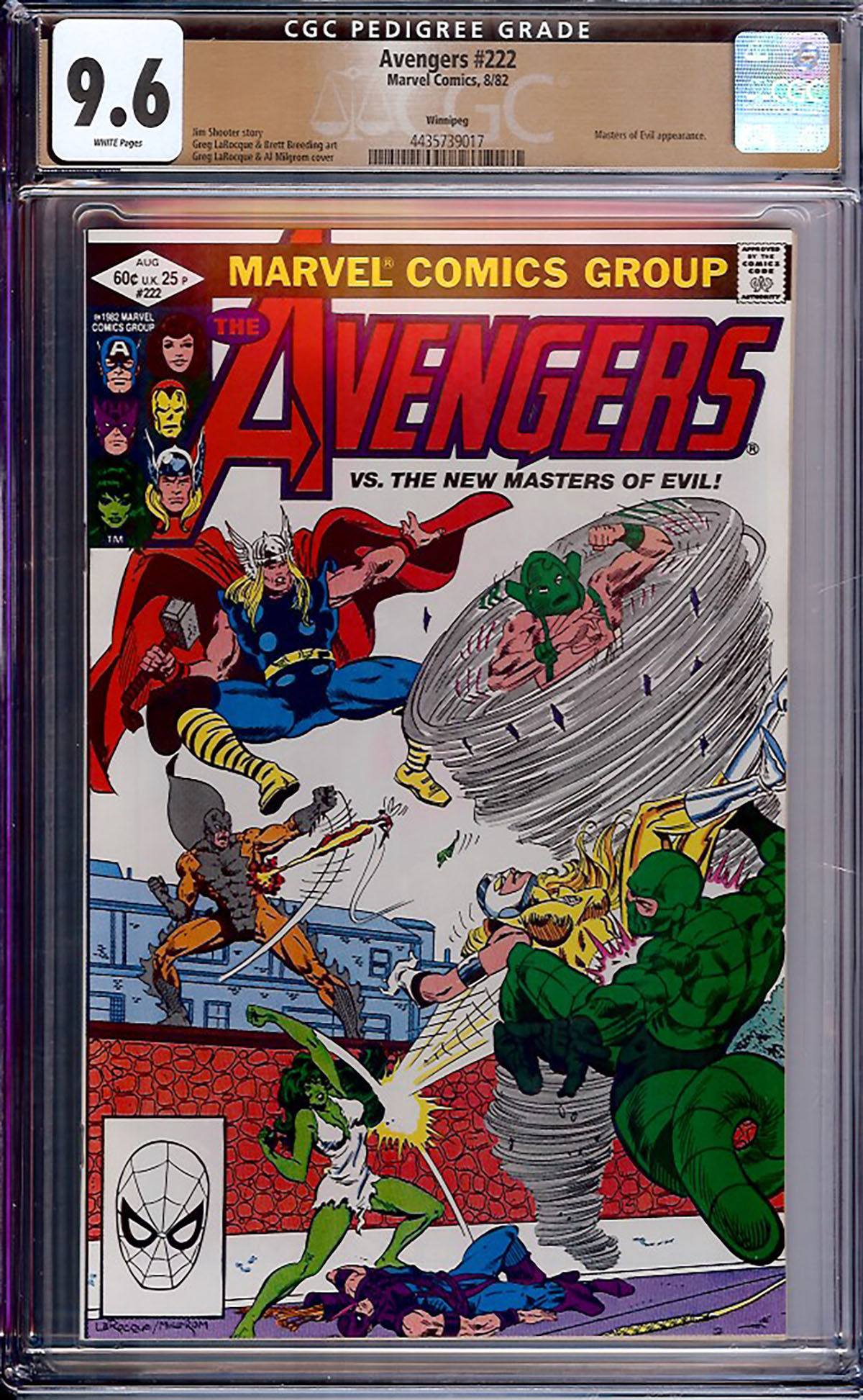 Avengers #222 CGC 9.6 w Winnipeg