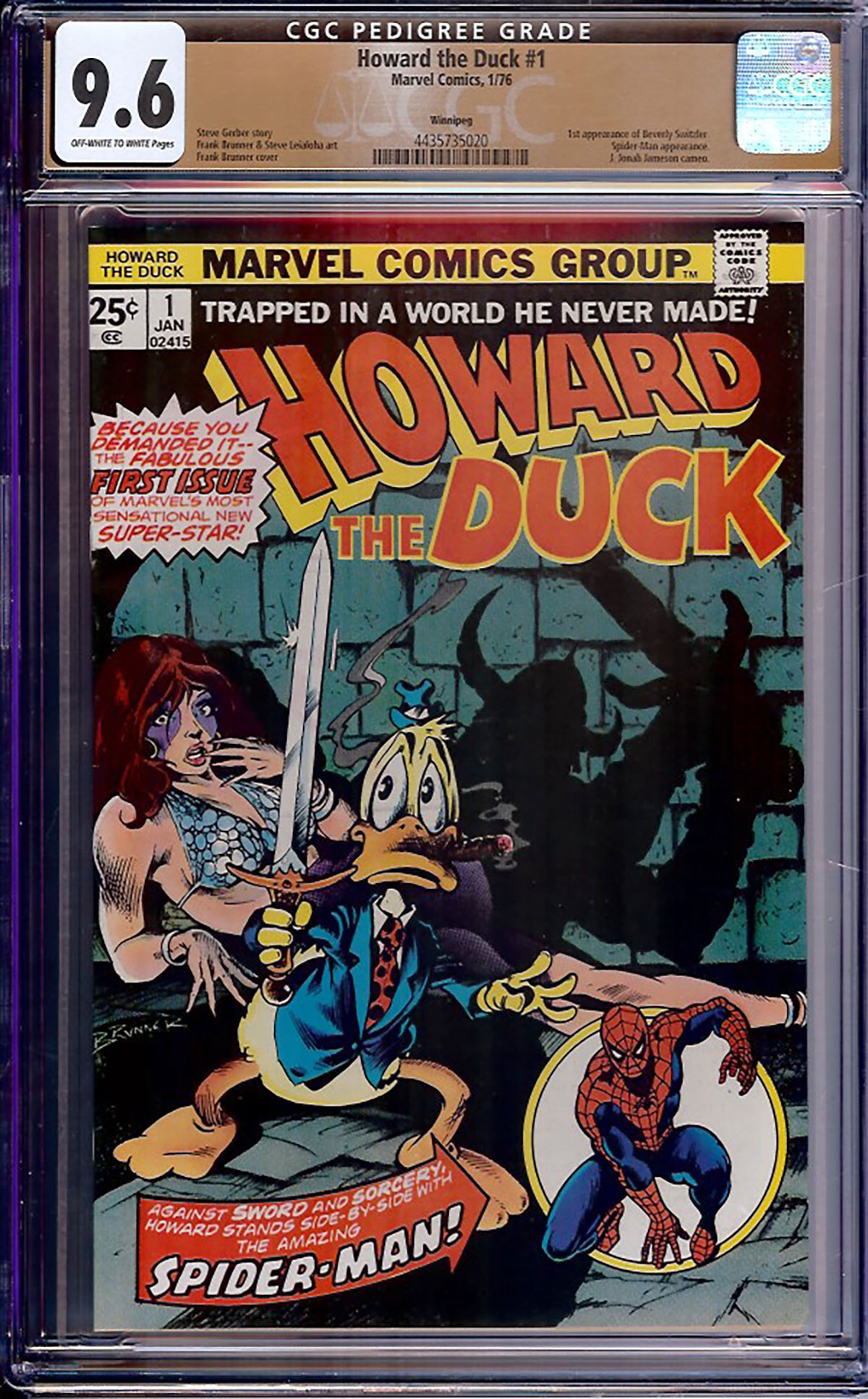 Howard the Duck #1 CGC 9.6 ow/w Winnipeg