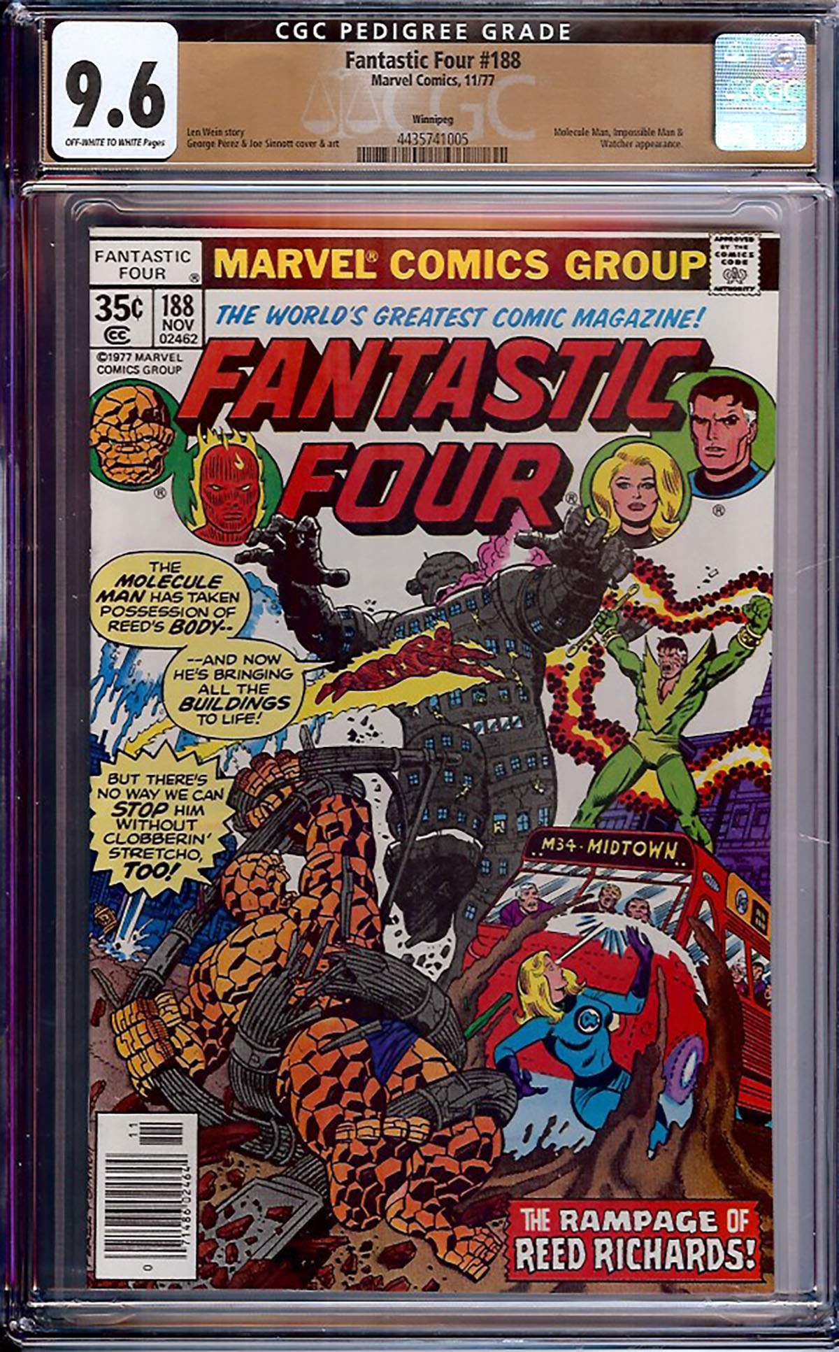 Fantastic Four #188 CGC 9.6 ow/w Winnipeg