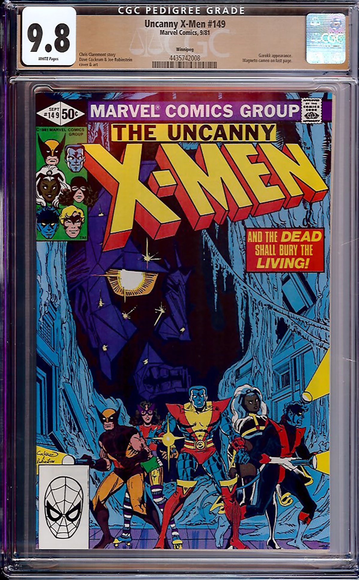 Uncanny X-Men #149 CGC 9.8 w Winnipeg
