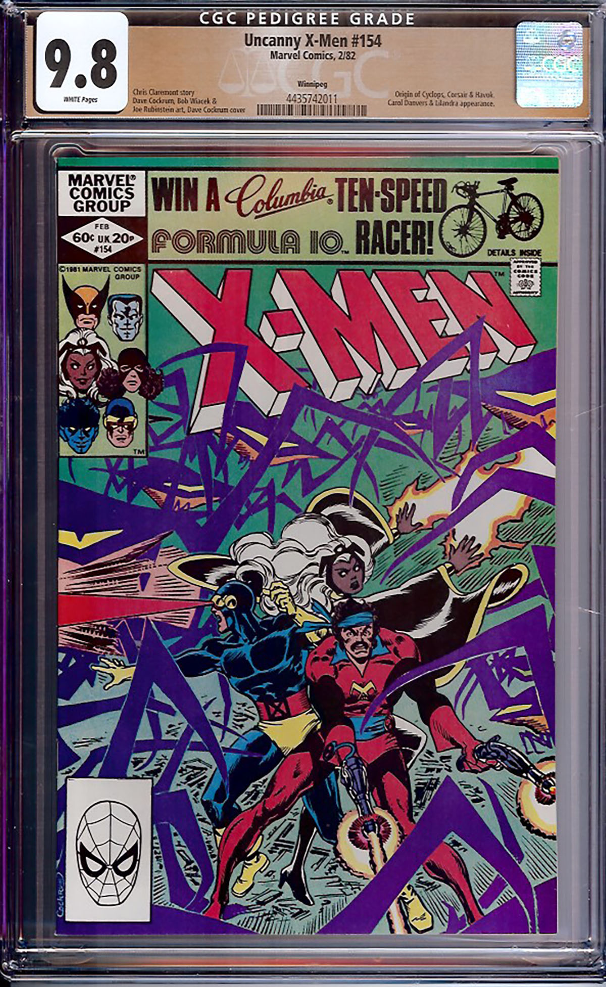 Uncanny X-Men #154 CGC 9.8 w Winnipeg