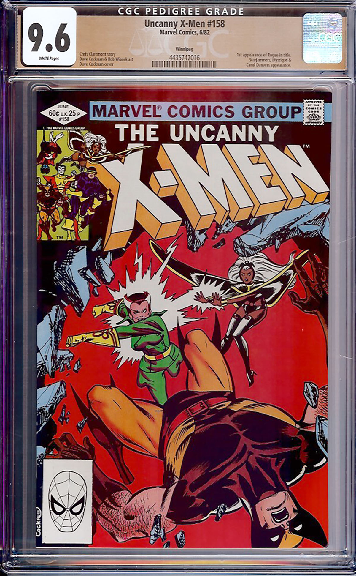 Uncanny X-Men #158 CGC 9.6 w Winnipeg