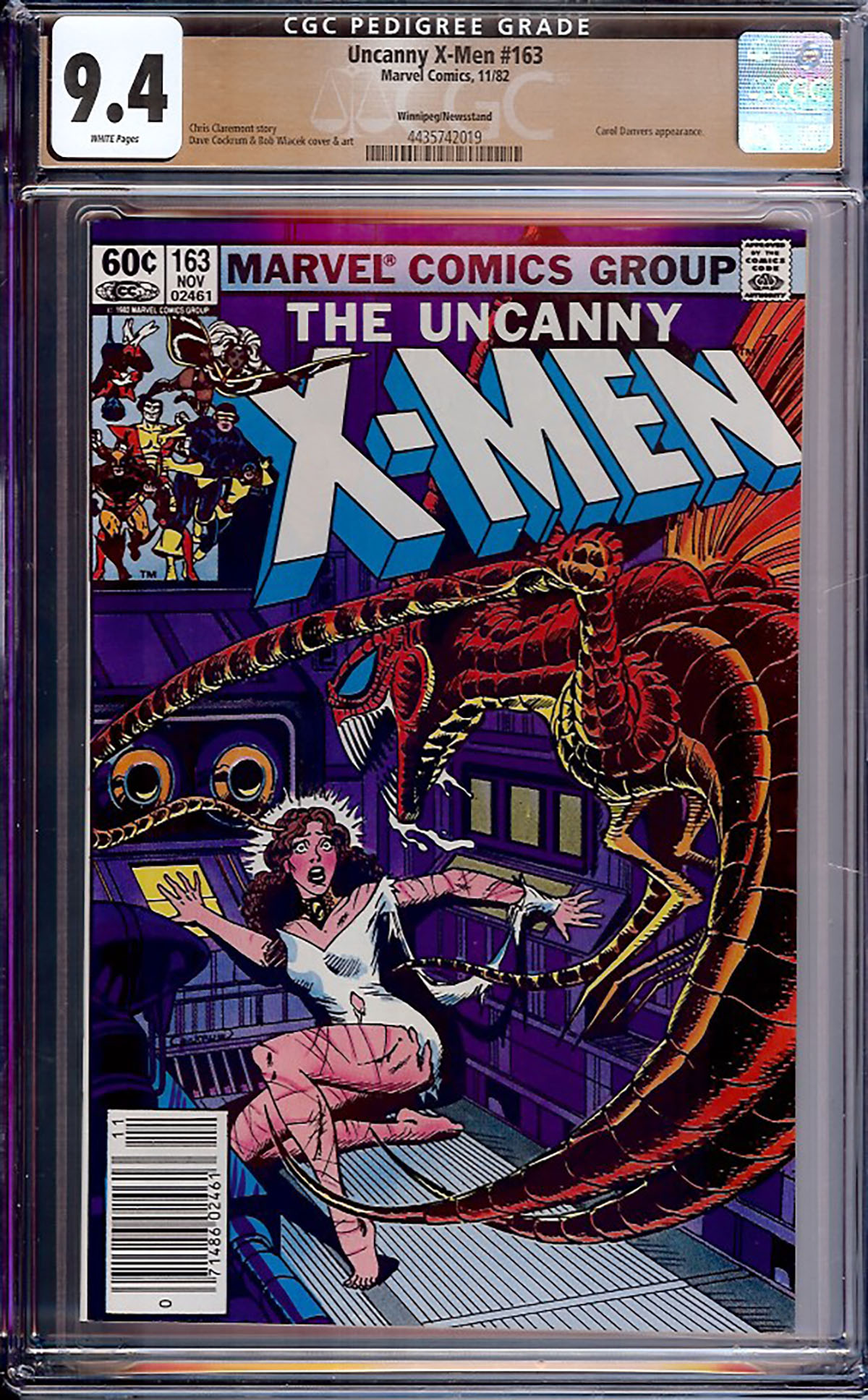 Uncanny X-Men #163 CGC 9.4 w Winnipeg