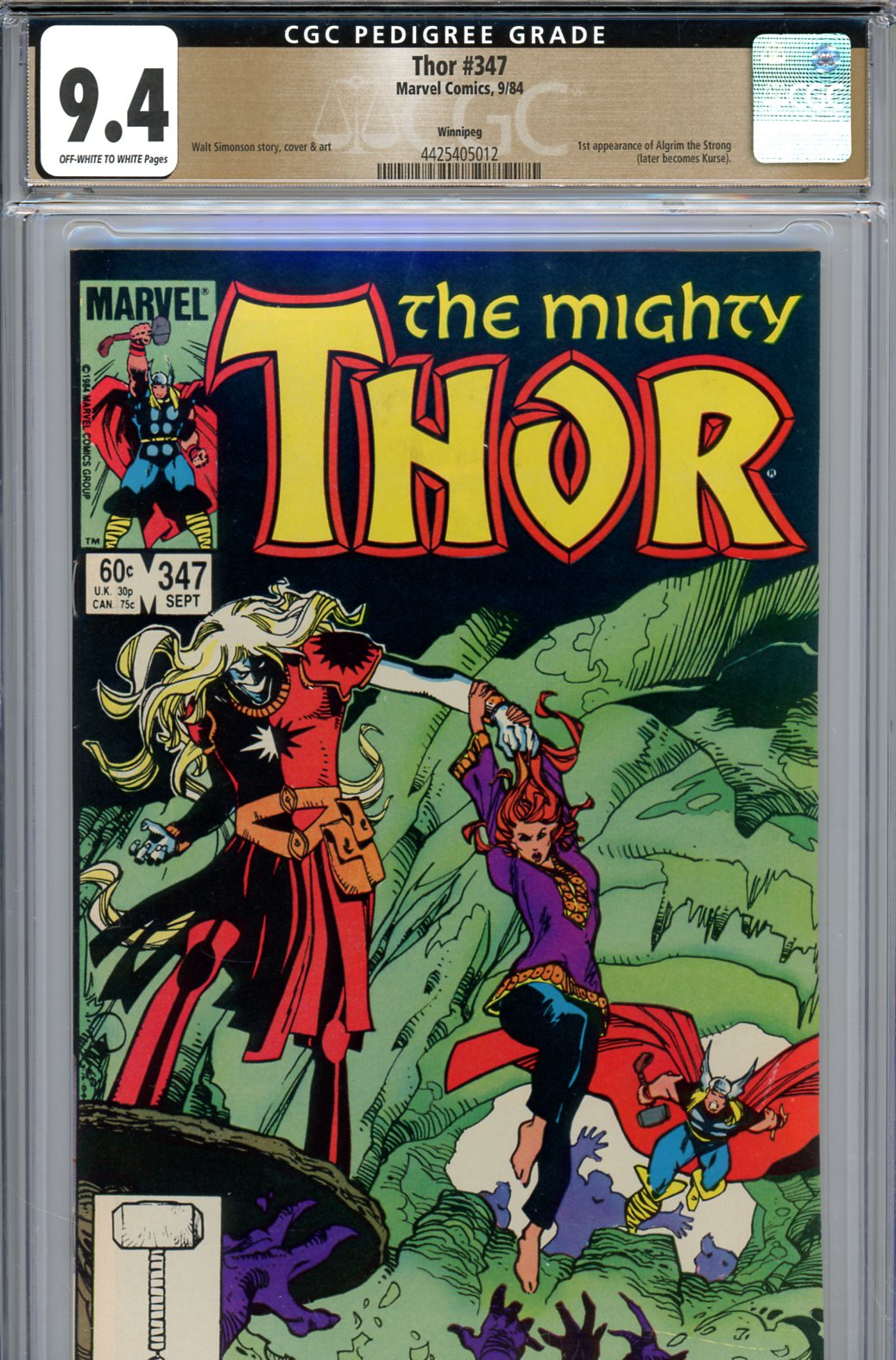 Thor #347 CGC 9.4 ow/w Winnipeg