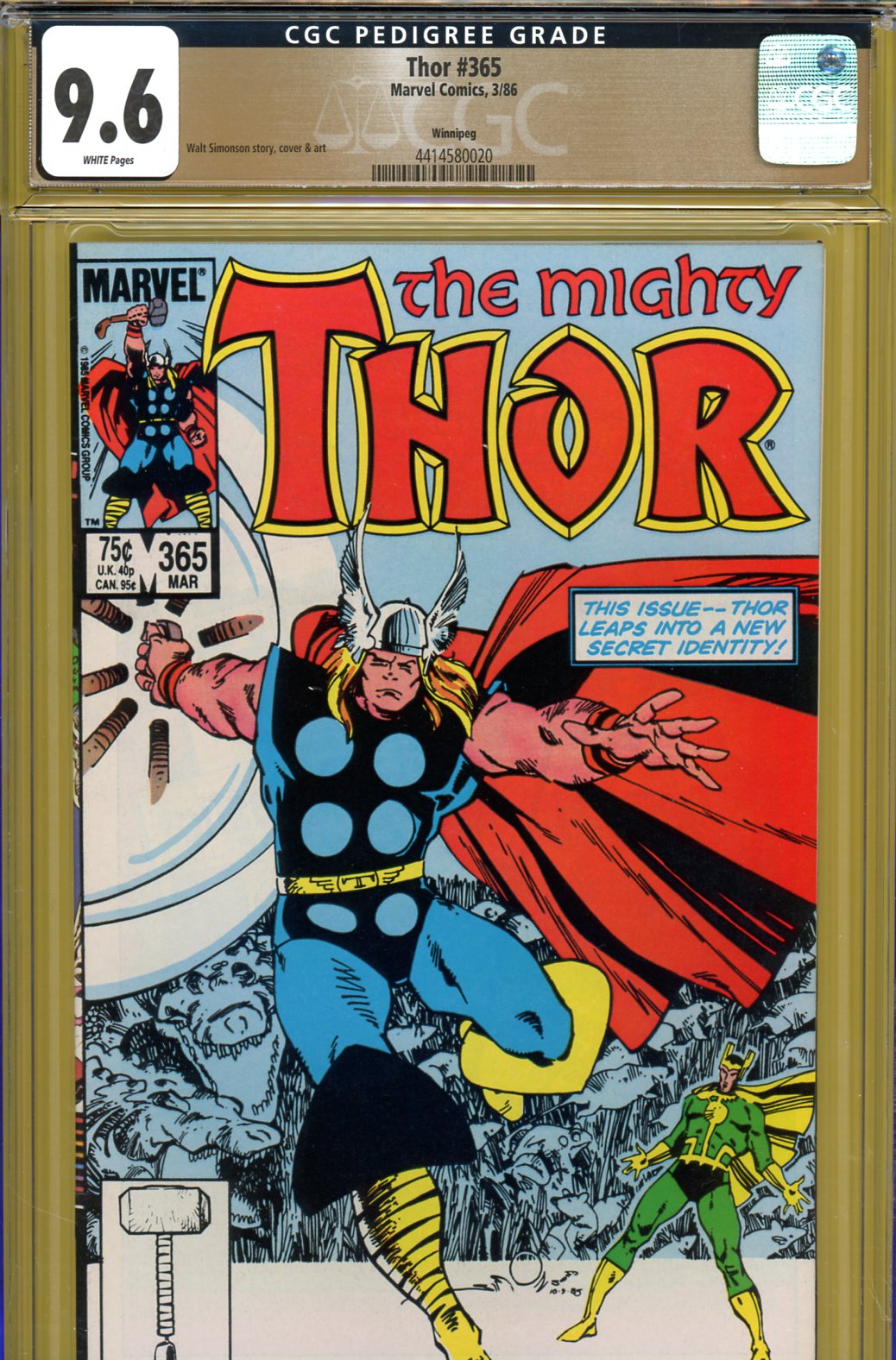 Thor #365 CGC 9.6 w Winnipeg