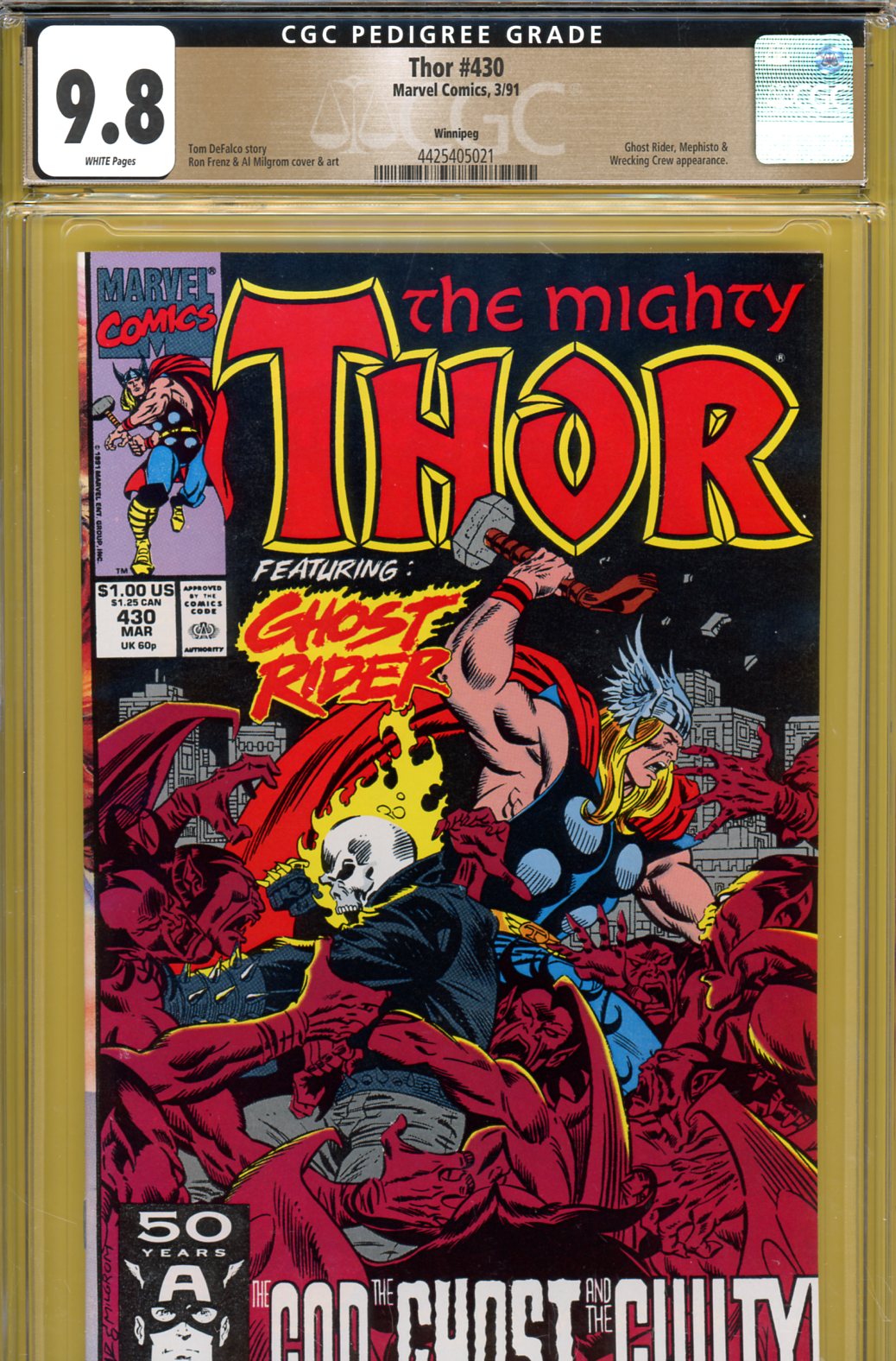 Thor #430 CGC 9.8 w Winnipeg