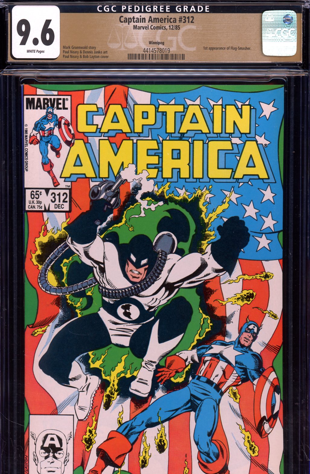 Captain America #312 CGC 9.6 w Winnipeg