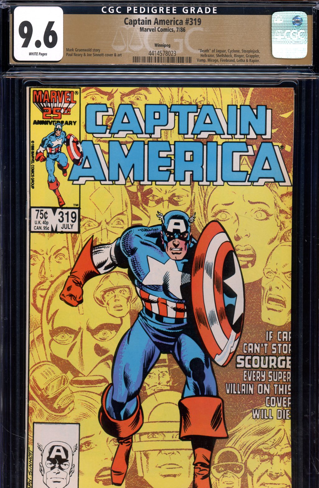 Captain America #319 CGC 9.6 w Winnipeg