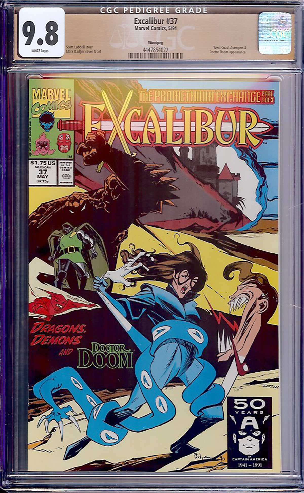 Excalibur #37 CGC 9.8 w Winnipeg