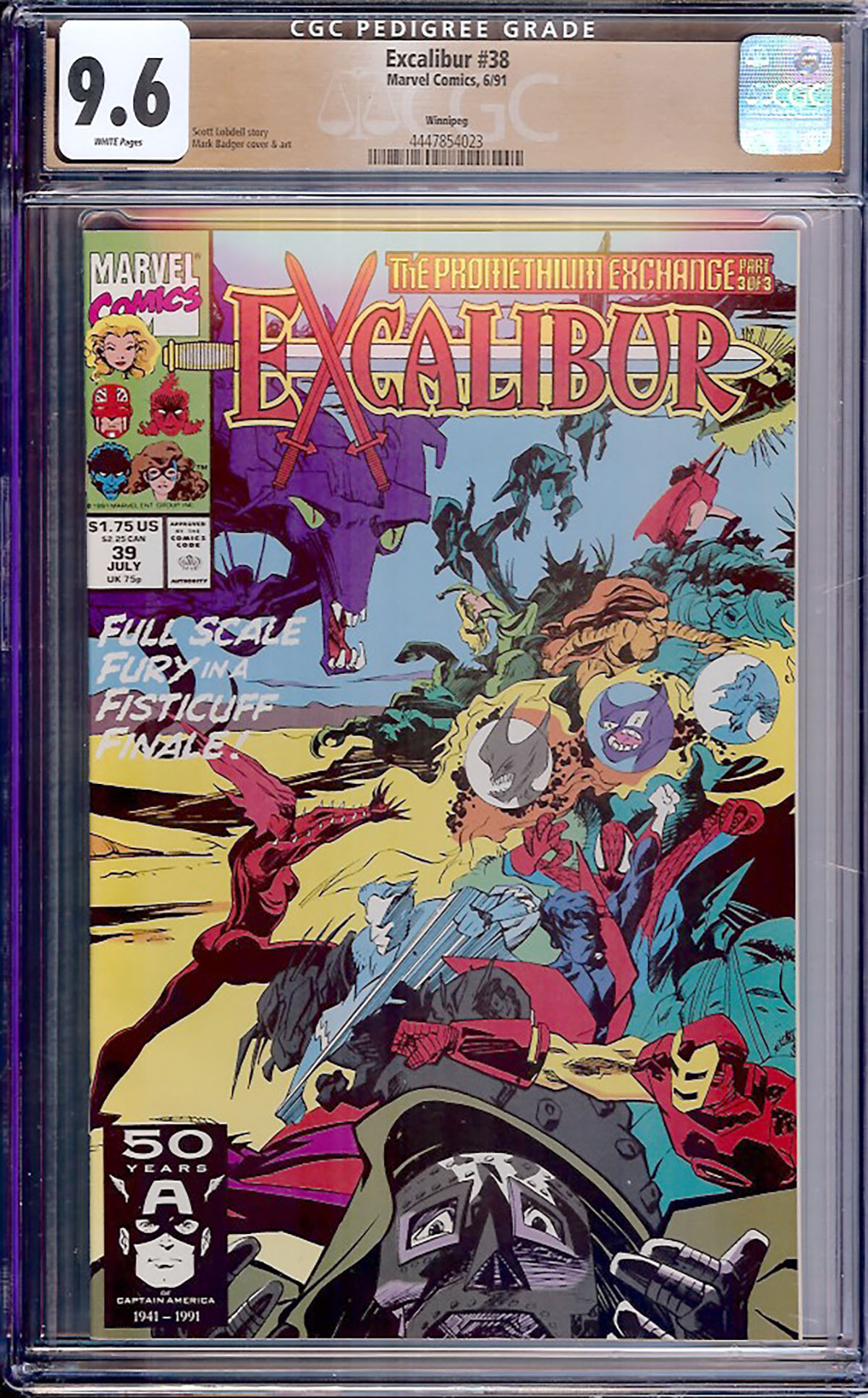 Excalibur #38 CGC 9.6 w Winnipeg