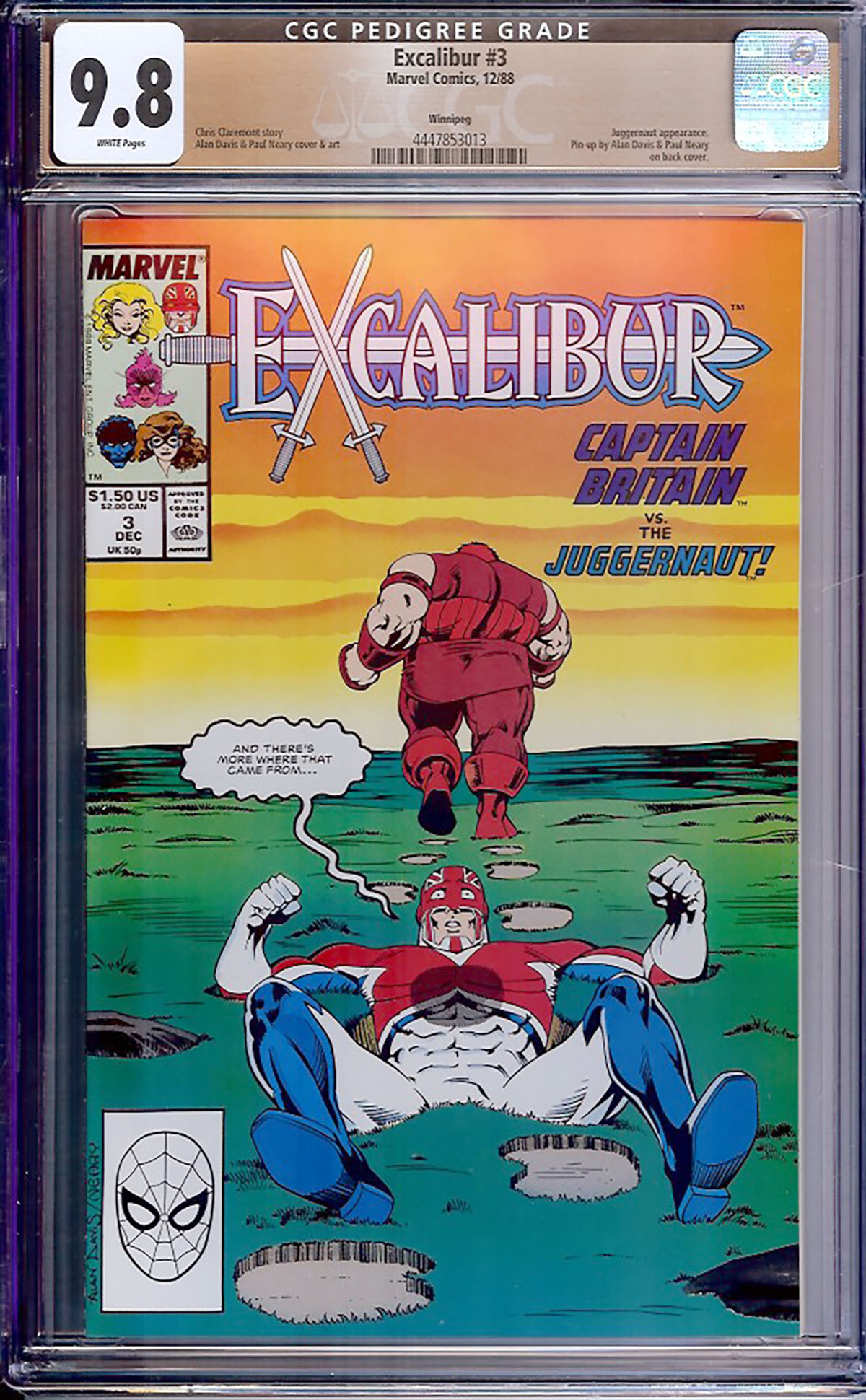 Excalibur #3 CGC 9.8 w Winnipeg