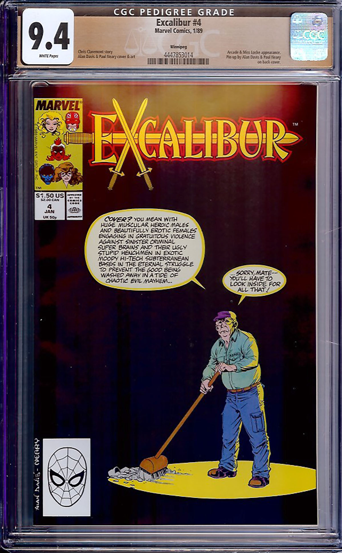 Excalibur #4 CGC 9.4 w Winnipeg