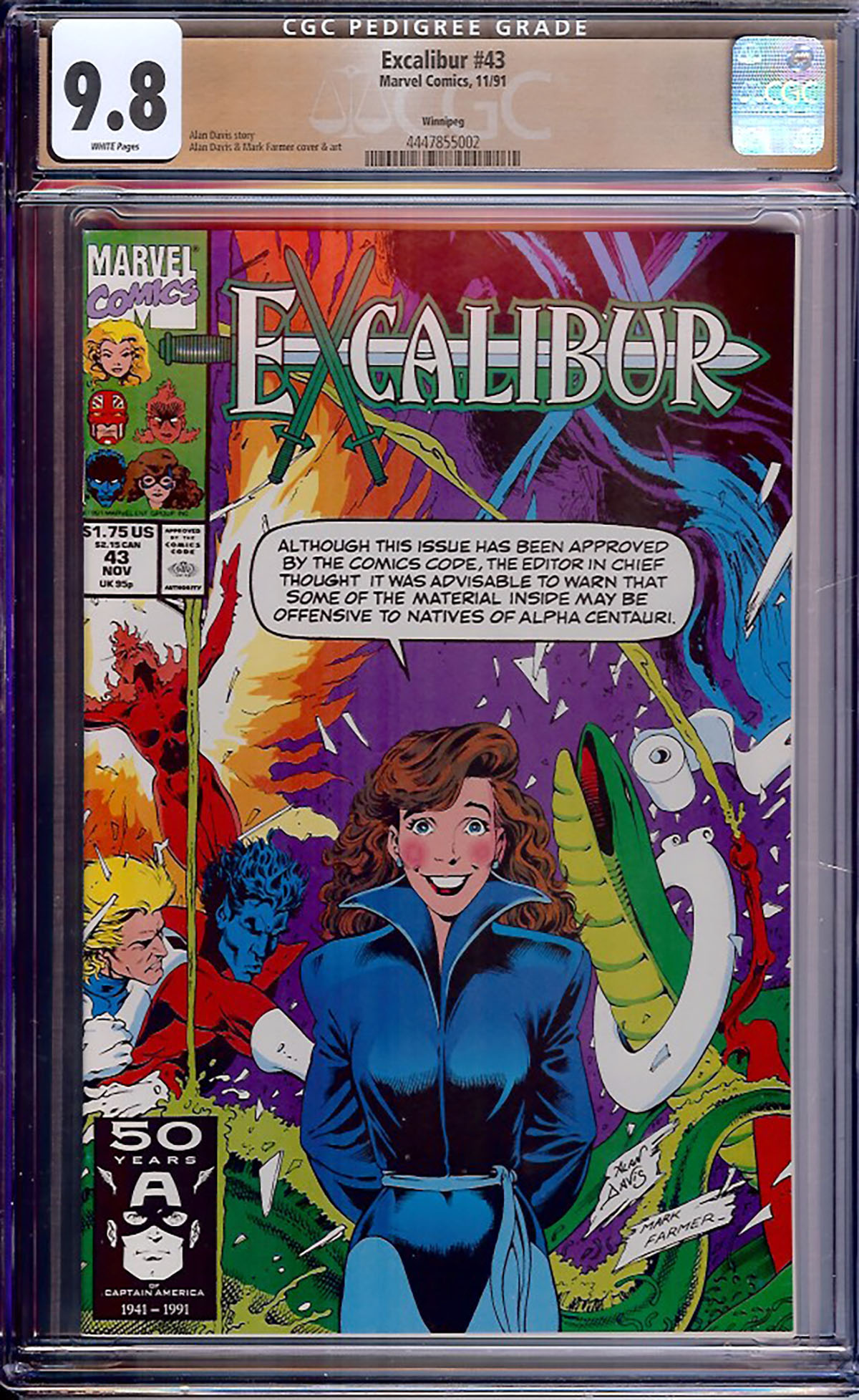 Excalibur #43 CGC 9.8 w Winnipeg