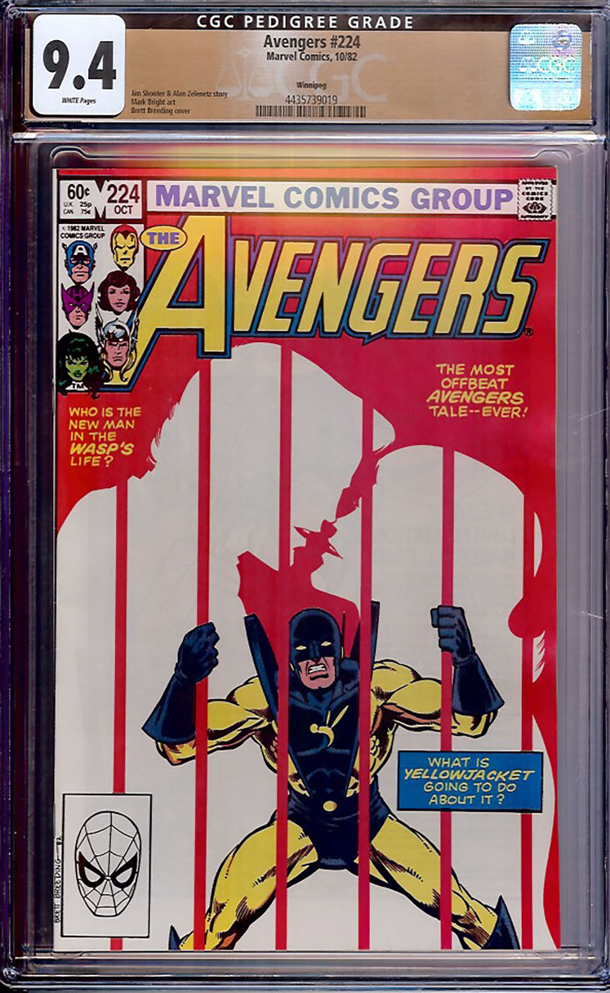 Avengers #224 CGC 9.4 w Winnipeg