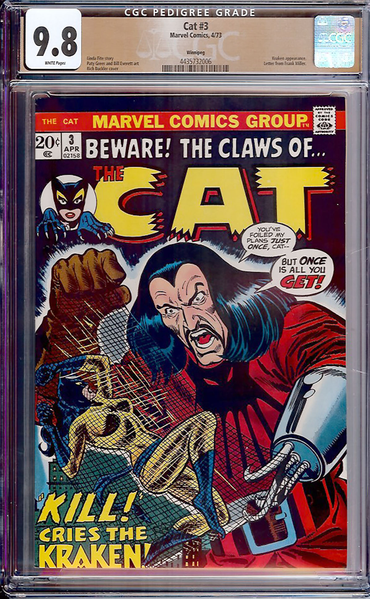 Cat #3 CGC 9.8 w Winnipeg