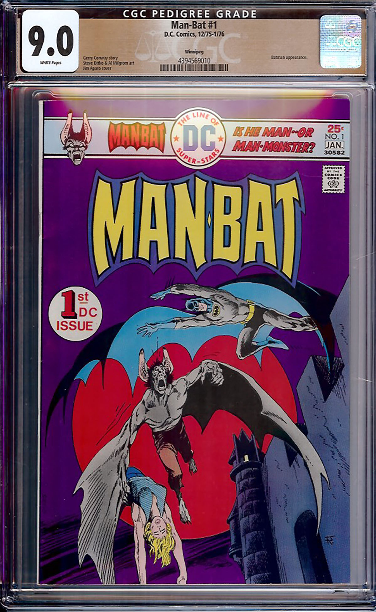 Man-Bat #1 CGC 9.0 w Winnipeg