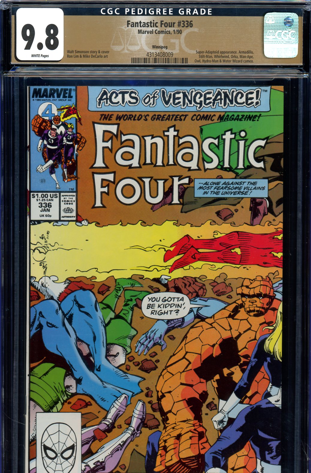 Fantastic Four #336 CGC 9.8 w Winnipeg