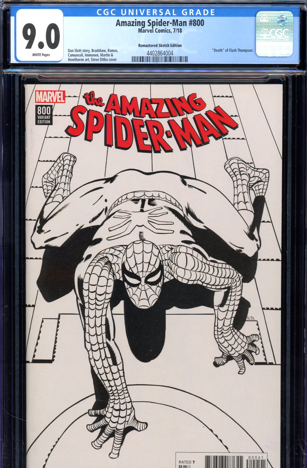 Amazing Spider-Man #800 CGC 9.0 w Remastered Sketch Edition